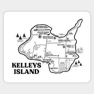 Kelleys Island Map Sticker